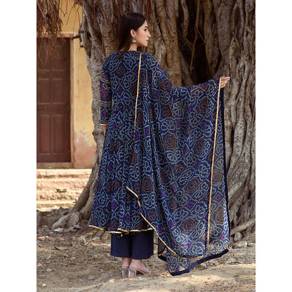 Gulabo Jaipur Blue Naaz Anarkali With Pant And Dupatta (Set Of 3)