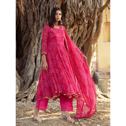 Gulabo Jaipur Pink Naaz Anarkali With Pant And Dupatta (Set Of 3)
