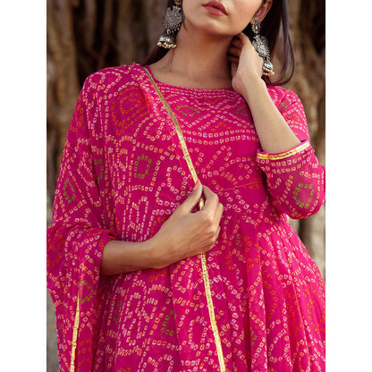 Gulabo Jaipur Pink Naaz Anarkali With Pant And Dupatta (Set Of 3)