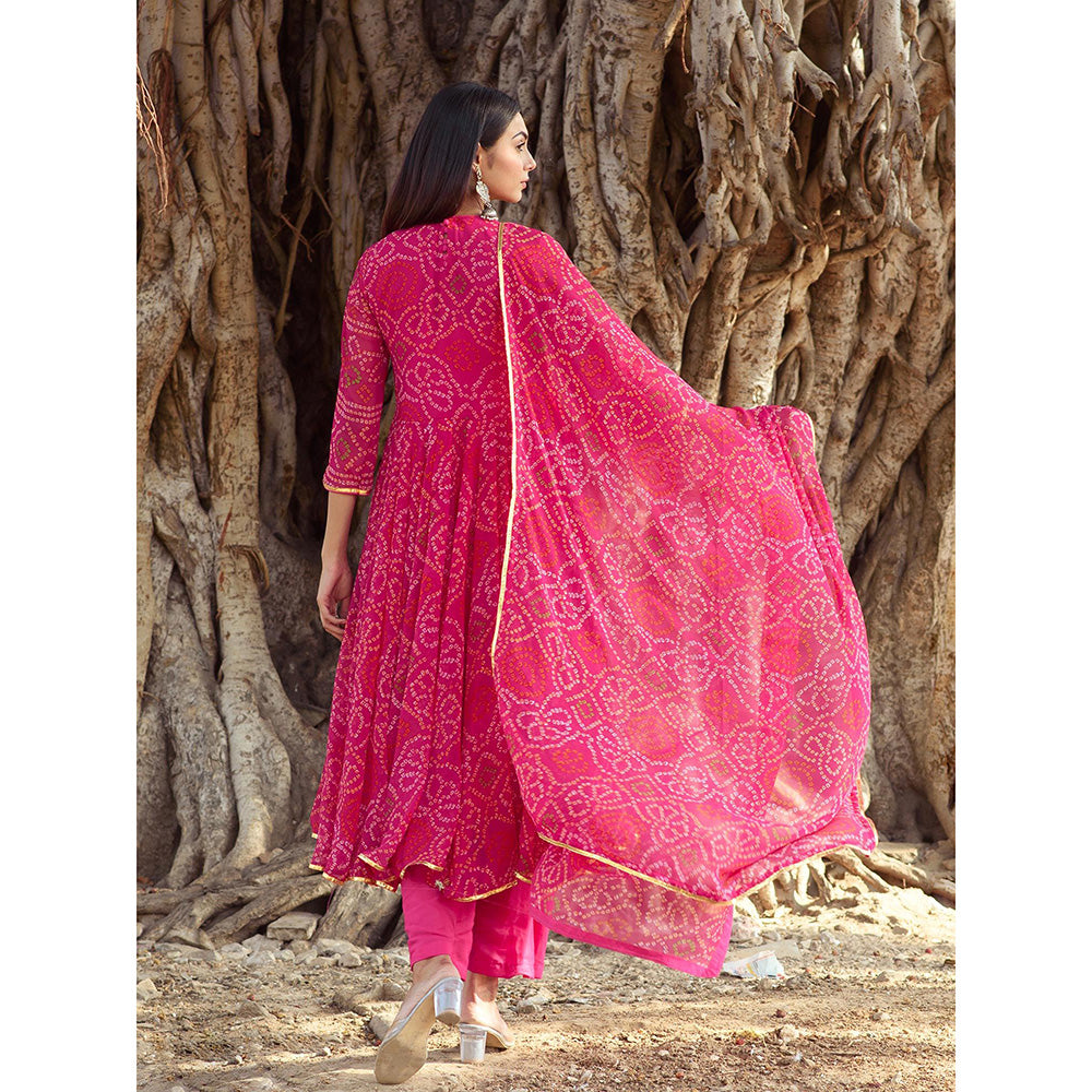 Gulabo Jaipur Pink Naaz Anarkali With Pant And Dupatta (Set Of 3)