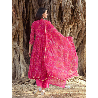 Gulabo Jaipur Pink Naaz Anarkali With Pant And Dupatta (Set Of 3)