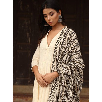 Gulabo Jaipur Maya Off White Chikan Kurta With Pant & Cotton Dupatta (Set of 3)