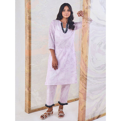 Gulaal Purple Marble Kurta