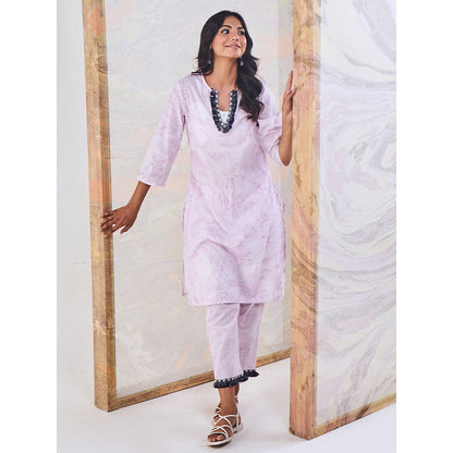 Gulaal Purple Marble Kurta