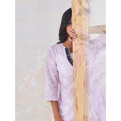 Gulaal Purple Marble Kurta