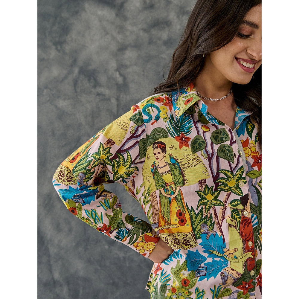 Gulaal Frida Printed Pink Shirt