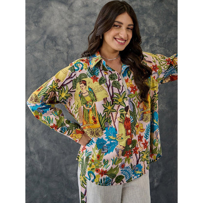 Gulaal Frida Printed Pink Shirt