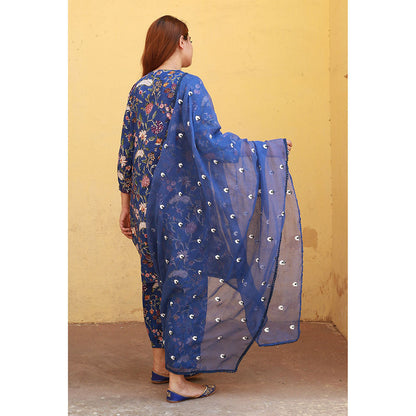 Gulabo Jaipur Bloom Blue Jaal Kurta (Set of 3)