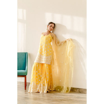 Gulabo Jaipur Haseen Yellow Sharara (Set of 4)