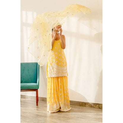 Gulabo Jaipur Haseen Yellow Sharara (Set of 4)