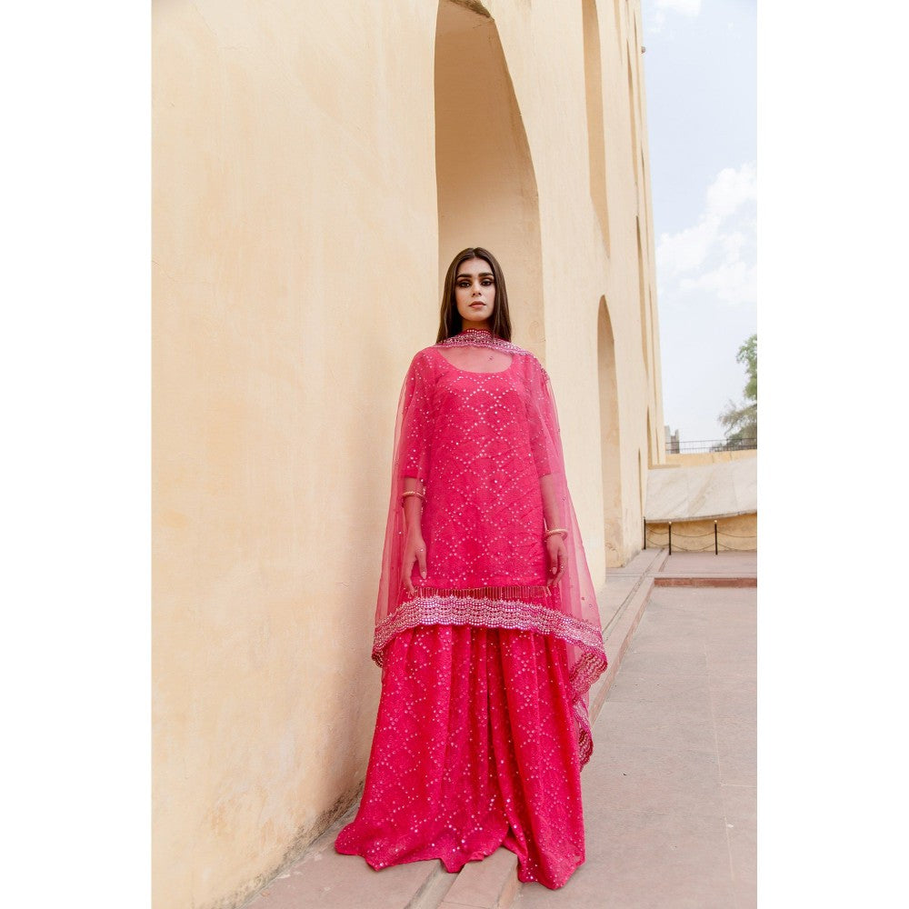 Gulabo Jaipur Glory Pink Sharara (Set of 3)
