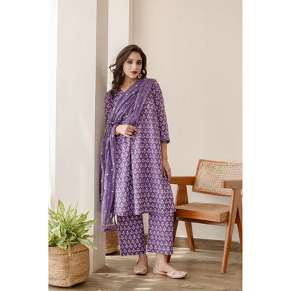 Gulabo Jaipur Anjuli Purple Straight (Set of 3)