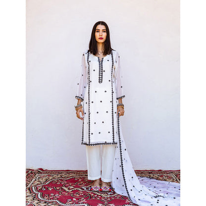 Gulabo Jaipur Jhalak White Straight Kurta (Set of 3)