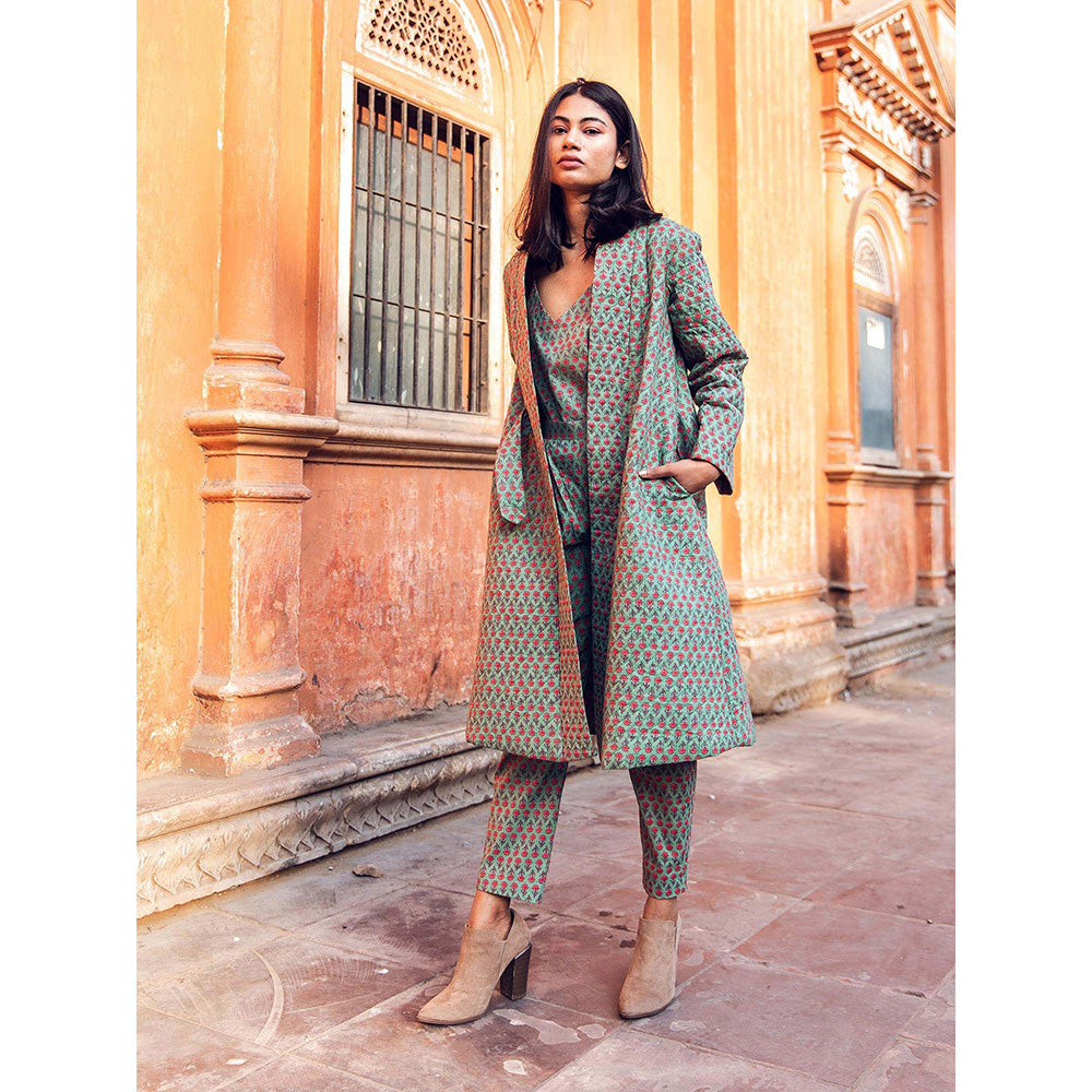 Gulabo Jaipur Kafia Green Co-ord (Set of 3)