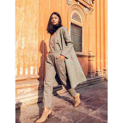 Gulabo Jaipur Kafia Green Co-ord (Set of 3)