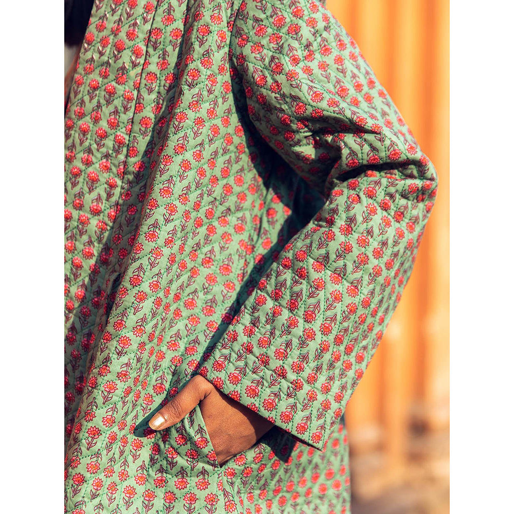 Gulabo Jaipur Kafia Green Co-ord (Set of 3)