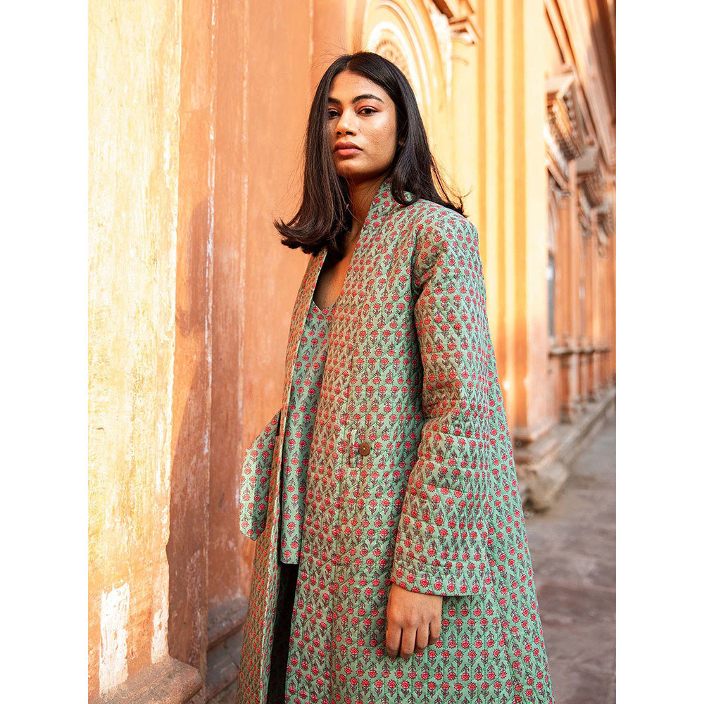 Gulabo Jaipur Kafia Green Co-ord (Set of 3)