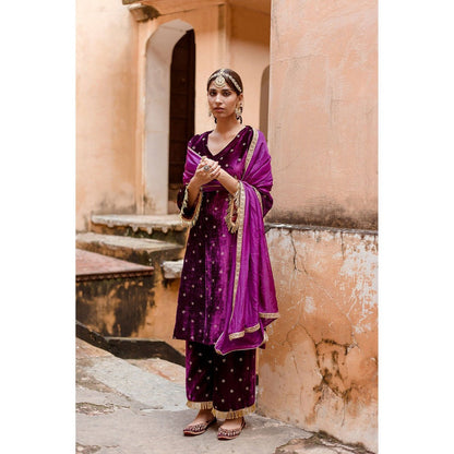 Gulabo Jaipur Chitra Purple Kurta (Set of 3)