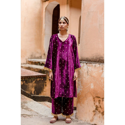 Gulabo Jaipur Chitra Purple Kurta (Set of 3)