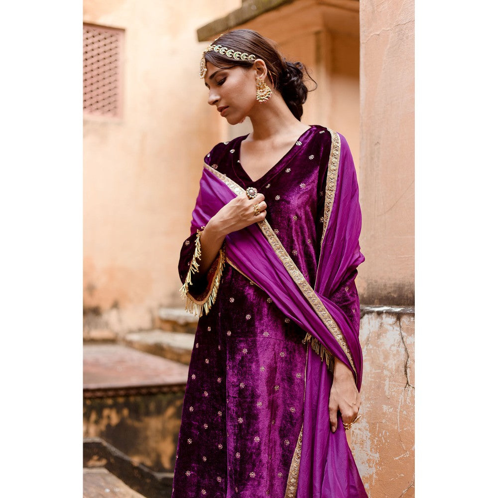 Gulabo Jaipur Chitra Purple Kurta (Set of 3)