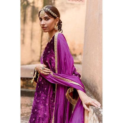Gulabo Jaipur Chitra Purple Kurta (Set of 3)