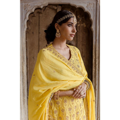 Gulabo Jaipur Sweta Yellow Kurta (Set of 3)