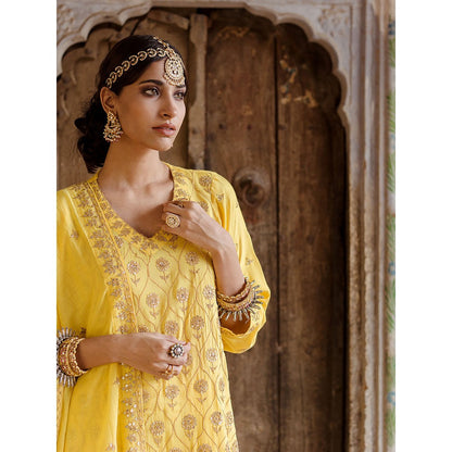 Gulabo Jaipur Sweta Yellow Kurta (Set of 3)