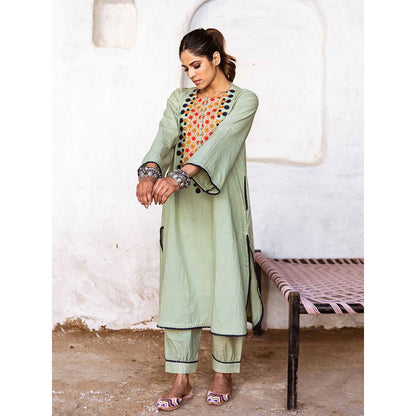 Gulabo Jaipur Arzu Green Kurta (Set of 2)
