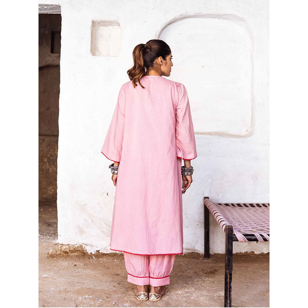 Gulabo Jaipur Arzu Peach Kurta (Set of 2)