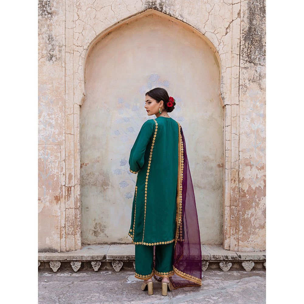 Gulabo Jaipur Roop Green Kurta (Set of 3)