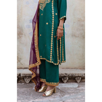 Gulabo Jaipur Roop Green Kurta (Set of 3)