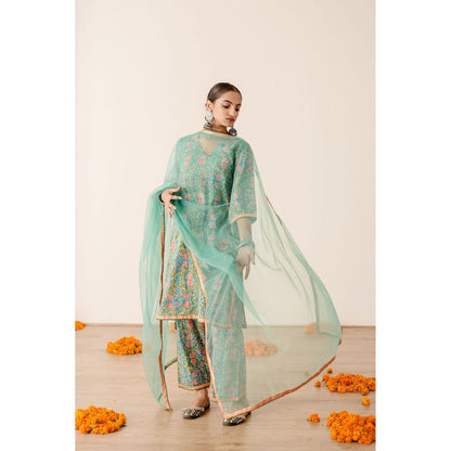 Gulabo Jaipur Dia Green Straight Kurta with Pant  (Set of 3)