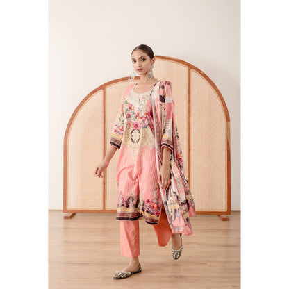 Gulabo Jaipur Zara Peach Straight Kurta with Pant  (Set of 3)