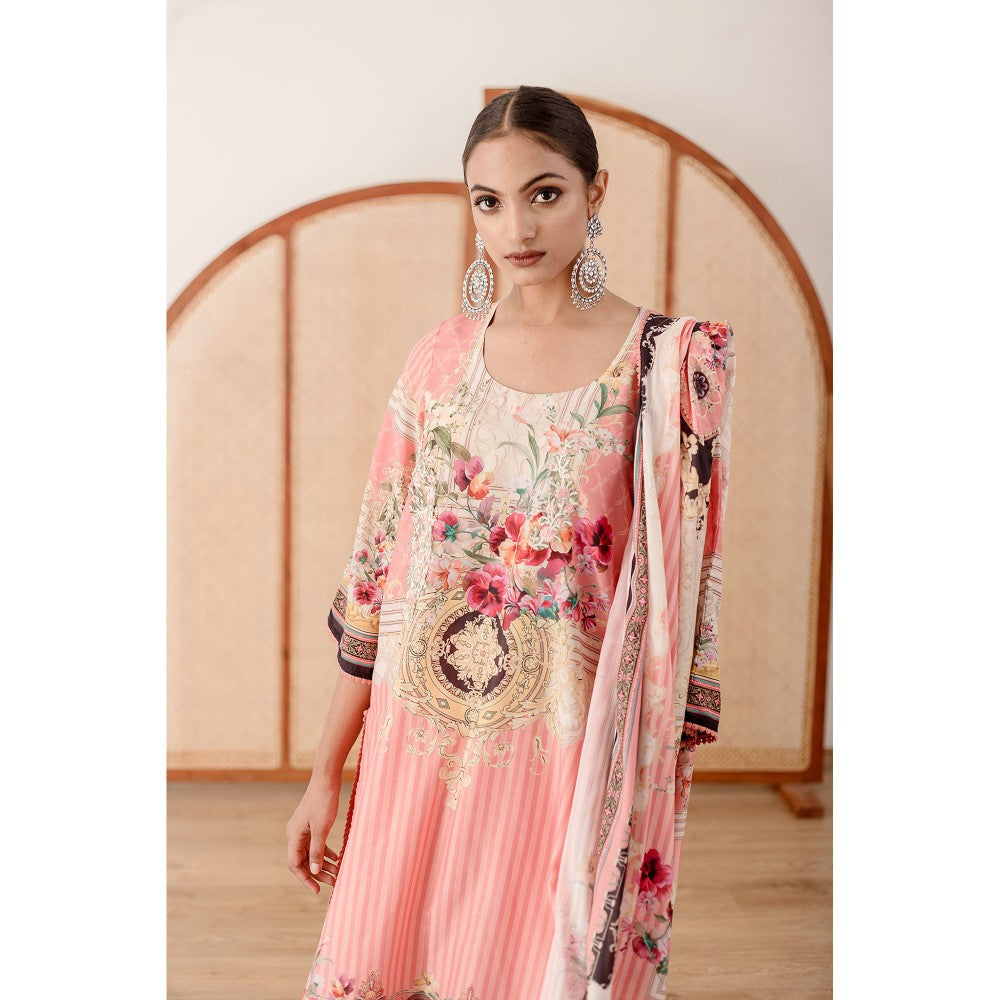 Gulabo Jaipur Zara Pink Straight Kurta with Pant  (Set of 3)