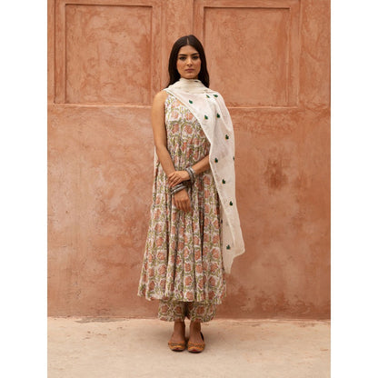 Gulabo Jaipur Noorani Ice Anarkali Kurta and Pant with Dupatta (Set of 3)