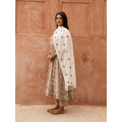 Gulabo Jaipur Noorani Ice Anarkali Kurta and Pant with Dupatta (Set of 3)