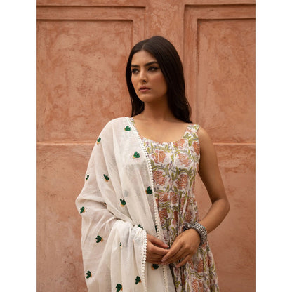 Gulabo Jaipur Noorani Ice Anarkali Kurta and Pant with Dupatta (Set of 3)