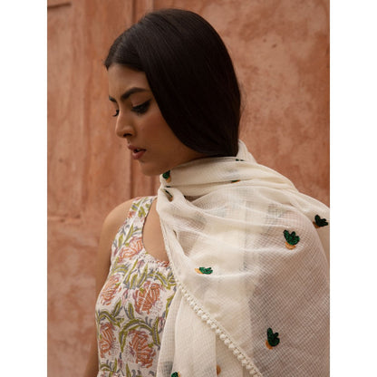 Gulabo Jaipur Noorani Ice Anarkali Kurta and Pant with Dupatta (Set of 3)