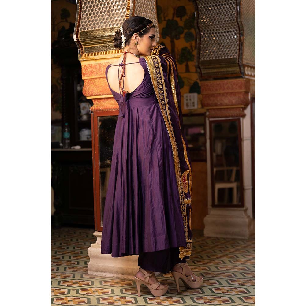 Gulabo Jaipur Shri Purple Anarkali (Set of 3)