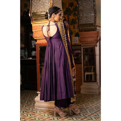 Gulabo Jaipur Shri Purple Anarkali (Set of 3)
