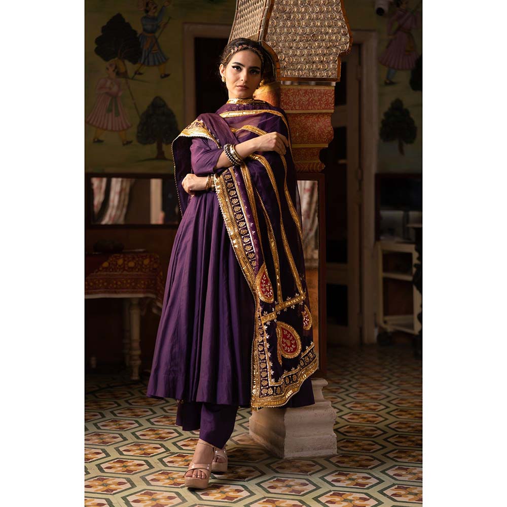 Gulabo Jaipur Shri Purple Anarkali (Set of 3)