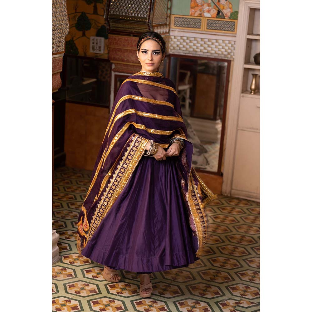 Gulabo Jaipur Shri Purple Anarkali (Set of 3)