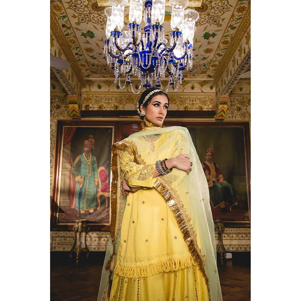 Gulabo Jaipur Imama Yellow Sharara (Set of 3)
