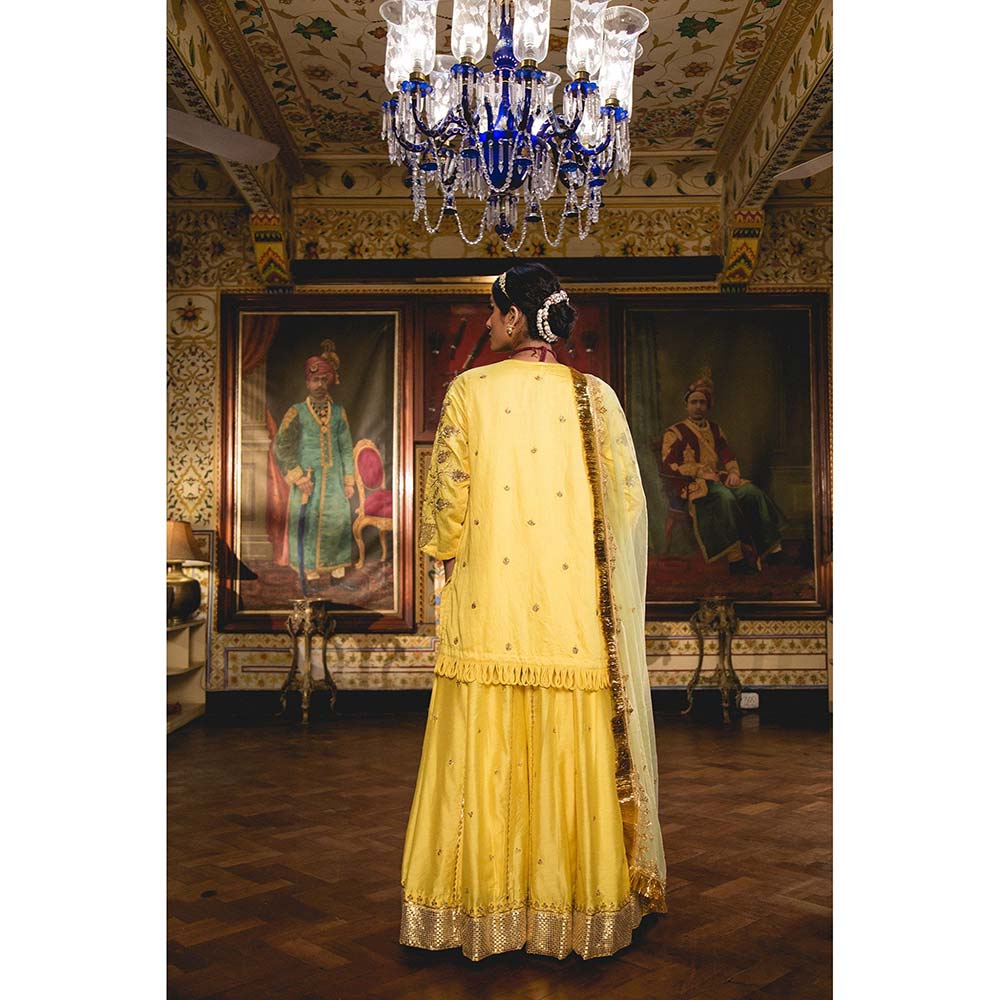 Gulabo Jaipur Imama Yellow Sharara (Set of 3)
