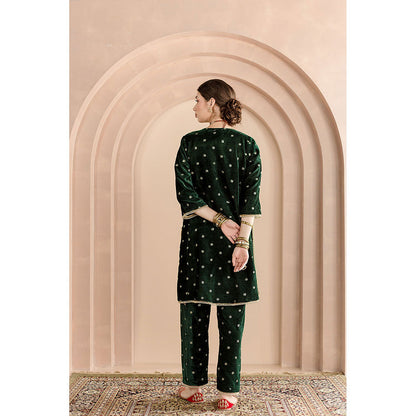 Gulabo Jaipur Chitra Kurta and Pant-Green (Set of 2)