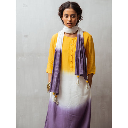 Gulaal White Palla Dip-Dye Kurta