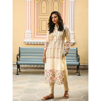 Gulaal Gardenia Kurta Pants Set (Set of 3)