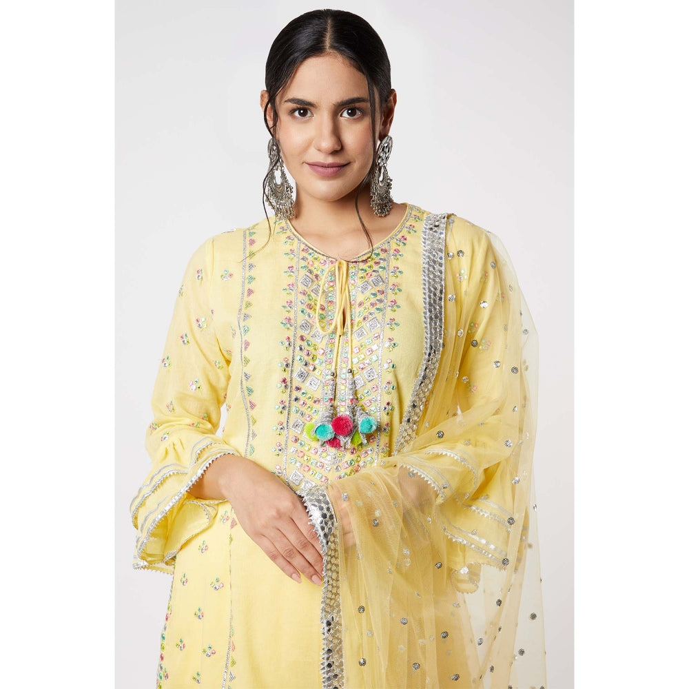 Gopi Vaid Noor Dhoti with Frill Sleeves (Set of 3)