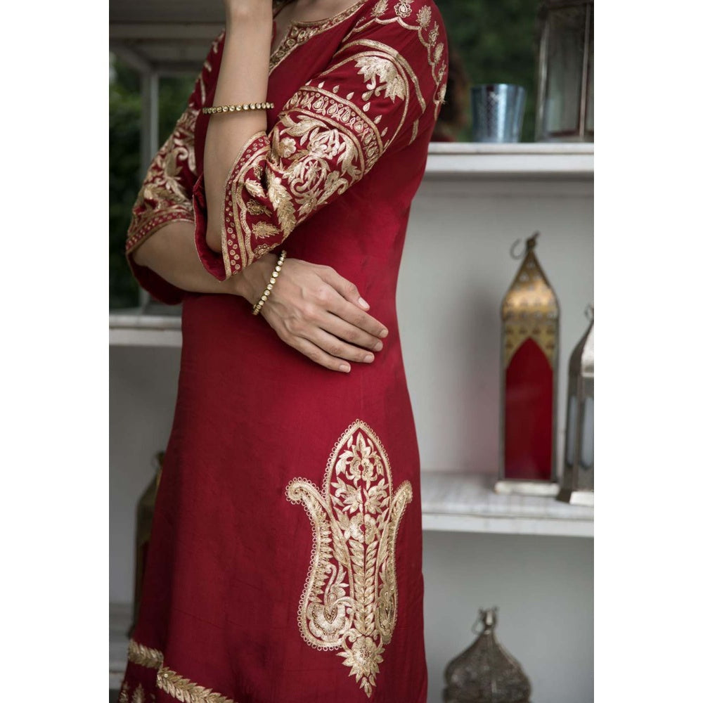 House Of Muher Alizeh Red Suit Set (Set of 3)