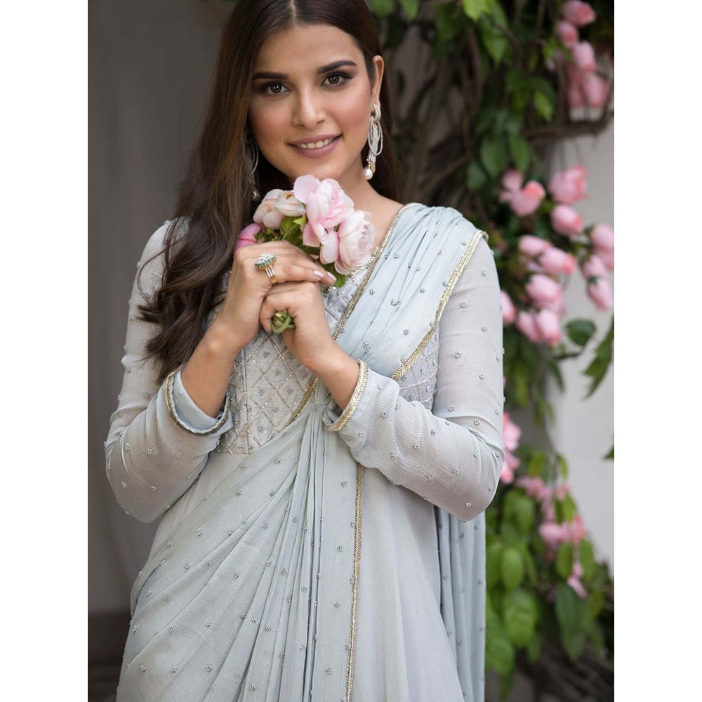 House Of Muher Inaya Grey Anarkali Dress